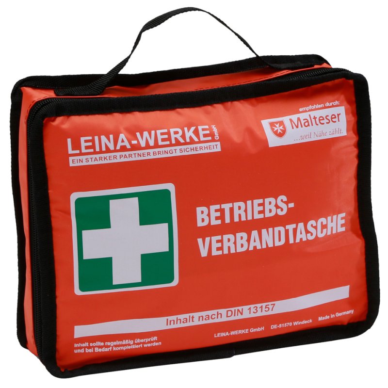 LEINA-WERKE First Aid Bag DIN 13157, orange, 230×55×175 mm